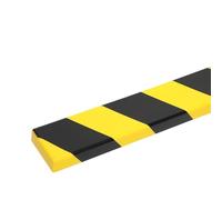 39" Foam Edge Protector, High-Visibility Self-Adhesive Flat Garage Wall Guards with Yellow Black Stripes, Industrial Corner Safety Bumper for Warehouse, Factory, Parking(100x6x2CM,2PCS)
