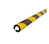 39" Foam Edges Protector, Industrial Reflective Yellow Black Warning Protection Strips, Round-Type Rubber Foam Safety Bumper Padding, Self Adhesive Wall Corner Guards(Round 01,10PCS)