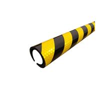 39" Foam Edges Protector, Industrial Reflective Yellow Black Warning Protection Strips, Round-Type Rubber Foam Safety Bumper Padding, Self Adhesive Wall Corner Guards(Round 04,2PCS)