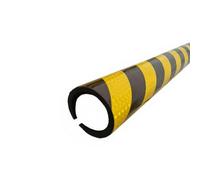 39" Foam Edges Protector, Industrial Reflective Yellow Black Warning Protection Strips, Round-Type Rubber Foam Safety Bumper Padding, Self Adhesive Wall Corner Guards(Round 03,2PCS)