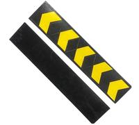 39" Garage Wall Protector, Extra-Wide Reflective Rubber Ramp Arrow Corner Guards with High-Visibility Stripe, Industrial Baseboard Protector for Parking Lot & Driveway