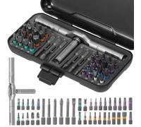 39 in 1 Ratchet Screwdriver Set Multifunctional Magnetic Screwdriver Sets Multi Bit Ratcheting Screw Driver Set DIY Combination Flexible Shaft for Furniture Assembly, Electrical Repair(Grey)