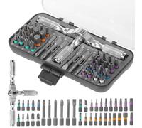 39 in 1 Ratchet Screwdriver Set Multifunctional Magnetic Screwdriver Sets Multi Bit Ratcheting Screw Driver Set DIY Combination Flexible Shaft for Furniture Assembly, Electrical Repair(Silver)