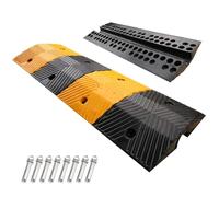 39 in Rubber Speed Bump, 1 Channel Hose Protector Ramp, Modular Speed Bumps Heavy Duty, High 2.8 In, 44000lbs Bearing for Asphalt Concrete Gravel