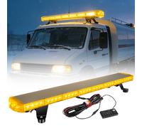39 Inch Strobe Light Bar, 70LEDs High Intensity Emergency Amber Flashing Lights, 360° Visibility Rooftop Warning Beacon Light with Flood Lens & Mounting Bracket for Snow Plow Truck Construction