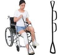 39 Inches Long Leg Lifter Hip Strap Replacement Rigid for Knee Surgery Recovery Foot Lifter Easily Get in and Out of Bed Car Wheelchair with Padded Loop for Hands and Feet (Black）