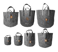 (39 Litre, 8) Elixir Gardens Grey Fabric Root Plant Pot Reusable Pouch Hydroponics Container Grow Bag | 12L 16L 22L 30L 39L 56L 78L | Quantities 1 - 10