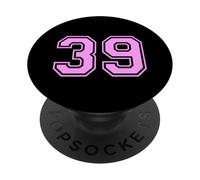 39 Number Thirty-Nine Sports Varsity College Girl Matching PopSockets Adhesive PopGrip