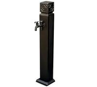 39" Outdoor inless Steel Water Column - Garden Faucet Holder with Hose & Spray Gun, Detive Fountain, Yard Hydrant, Slish Outdoor Water Feature (Black)