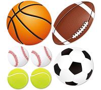 39-Pack Sports Cutouts - Party Cutout Bulletin Poster Board Classroom Decorations - Football Game Cutouts with Glue Point Dots for Party Supplies Wall Decor