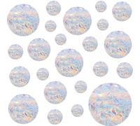 39 PCS Circle Window Clings, Anti-Collision Window Decals to Save Birds from Window Collisions, Non Adhesive Static Window Clings Reusable Vinyl Window Film Rainbow Effect, Rainbow Stickers