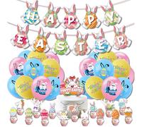 39 Pcs Easter Hanging Decorations, Easter Decor with Happy Easter Banner for Home Office School Easter Festival Supplies (Happy Easter)