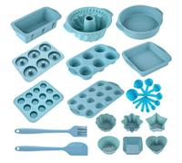 39 Pieces Silicone Bakeware Set, Nonstick Silicone Baking Pans Set With Baking Pan, Baking Sheet, Cake Pan, Donut Pan, Muffin Pan, Cake Molds, Measuring Cups