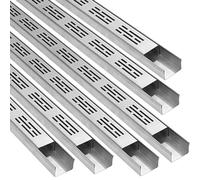 39" Stainless Steel French Drain Kit - 304 Removable Grate Water Drainage System for Deck Yard Garage Driveway - 6 Pcs Rectangular Guttering Pipe (15x5cm)