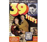 "39 STEPS" - Robert Donat in Alfred Hitchcocks Classic Movie Poster - Poster Size : Super A2