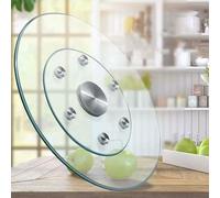 39" Transparent Round Turntable Lazy Susan Tempered Glass Rotating Plate 360°Rotatable Smooth Serving Plate Explosion Proof Rotating Turntable for Family Dinners 20" 24" 27" 31" 35" (Size : 90