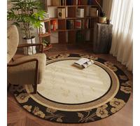 39" Vintage Round Area Rug, Mid-Century Aesthetic Printed Floor Protector, Non-Slip Desk Chair Mat for Bedroom, Vanity & Home Office (8)