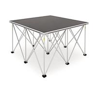 39" X 39" Foldable Portable Stage Platform 1/2/4/6 Pcs, Modular Unit with 9-strut Riser Legs, 750 Kg/1670 LBS Load Capacity Stage with Aluminium Alloy Frame(6 pcs/6㎡/64.5sqft,H 39in/100cm)