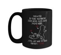 39 Year Anniversary I Love Your Butt 15oz Black Coffee Mug For Husband Wife, 39th Wedding Anniversary I Want To Touch Your Butt Funny Cup For Spouse