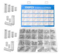 390 PCS Compression Springs Assortment Kit, Stainless Steel Mini Extension Spring 24 Sizes Metal Mechanical Assorted Springs for DIY Auto Repairs