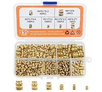 390 Pieces Threaded Insert, M2 M2.5 M3 M4 M5 M6 Brass Threaded Bushings Embedded Nut Assortment Kit Internal Thread Knurled Nuts with Plastic Box for Plastic Parts or 3D Printing Parts by Ultrasonic