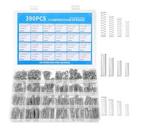 390PCS Springs Assortment Kit, 24 Sizes Compression Spring Mini Stainless Steel Extension Small Springs Assortment Set Mechanical Coil Metal Spring Replacement for DIY, Home, Automotive Repairs
