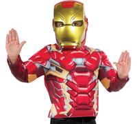 39216NS Marvel Avengers Iron Man Deluxe Mask, Boys', One Size Halloween,