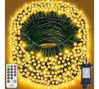 394FT 1000 LED Fairy Lights Outdoor Extra Long Christmas Lights Mains Powered Waterproof String Lights Plug in with Remote Timer 8 Modes for Outside Garden Wedding House Decoration-Warm White