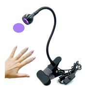395-405nm Gooseneck UV Flash Cure lamp for Gel x Nails - Sturdy Steel Clamp, 8MM Flexible 10" Arm, 5V USB uv led lamp for Gel Nails + Protective Finger Bandages