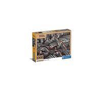 39729 National Geographic-Zebras in Holding Pen 1000 Pieces, Jigsaw Adults, Puzzle Animals-Made in Italy, Multi-Coloured