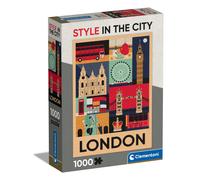39844 Jigsaw 1000 Pieces Style Adults 14-99 Years, Gift for Men/Women, Illustrated City, London, Um, Puzzle Art, Made in Italy, Multicolor