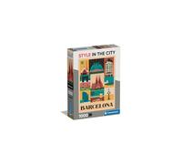 39847 Jigsaw 1000 Pieces Adults 14-99 Years, Gift for Men/Women, Illustrated City, Barcelona, Spain, Puzzle Art, Made in Italy, Multicolor