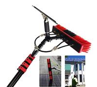 39ft Telescopic Water Fed Window Cleaning Pole Kit, Extendable Brush & Squeegee for Glass, Solar Panel, Roof Cleaning - Outdoor Use, Professional Quality