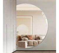 39in Frameless Semi-Circle Anti-Fog Bathroom Mirror Smart Adjustable 3 Colors Multi-Functional Wall Mirror for Home Decor Stylish and Safe Design