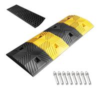 39in Speed Bumps for Road and Driveway, Rubber Speed Bumps Asphalt Heavy Duty, High Visibility Anti Slip, Maximum Load 440000lbs, for Asphalt Concrete Gravel Roads