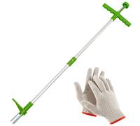 39inch Stand Up Manual Weed Removal Tools Heavy Duty Long Handle Weed Puller with Stainless Steel Claw Aluminum Alloy Weeder Telescopic Root Remover for Lawn Yard Garden Patio