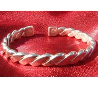 39M Brand New Woven Magnetic Therapy Silver Plated, Twist Design Bangle / Bracelet - Delicately Handcrafted and Superbly Finished - in the UK