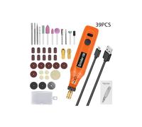 39Pcs 18W Mini Cordless Rotary Tool Kit with 3 Speeds-Orange/Grey Living and Home Orange One Size