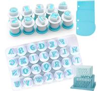 39PCS Alphabet Cookie Cutter, Biscuits Embosser Baking Mold A-Z& 1-10, Fondant Cake Decorating Cutter with Scraper for Baking Pie Wedding Birthday Christmas Party Cake Decoration