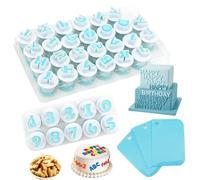 39PCS Alphabet Cookie Cutter, Letters Fondant Cake Decorating, Fondant Letter Cutters, Icing Letter Cutters with Scraper for Wedding Birthday Christmas Baby Shower Party Cake Decoration(A-Z&1-10)