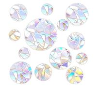 39PCS Anti-Collision Window Stickers Circle Window Decals Non Adhesive Reusable Rainbow Clings Bird Strike Prevention Windows Privacy Film Alert Decals for Home Kitchen Glass Halloween Christmas