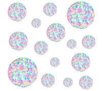 39pcs Anti Collision Window Stickers, Round Rainbow Circle Suncatcher Prevention Stickers Decals Clings to Prevent Bird Strikes, Prism Pattern Deflectors to Protect Wild Birds Against