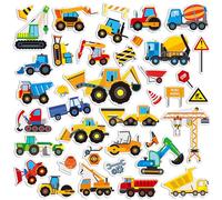 39PCS Construction Vehicle Jelly Stickers, Removable Reusable Thick Engineering Vehicles Cling Gel Decal for Window, Door, Home, Classroom, Nursery, Party Supplies, Kids, Toddlers, Adults (Not Edible)