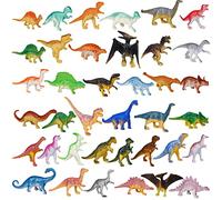 39Pcs Mini Dinosaur Toys, Play Set Plastic Realist Figures for Kids Cake Topper Party Decorations