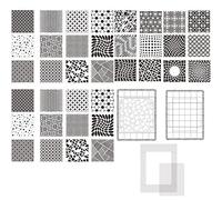 39Pcs/Set (6 x 6 Inch) Bubbles Dots Floral Flourish Plastic Stencils and Low Stick Mat Blending Buddy Tool Set for DIY Card Painting On Wood, Wall, Fabric, Rock, Chalkboard