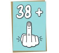 39th Birthday Card, 38 + 1, Funny Birthday Card for 39 Year Old Women or Men, 5x7