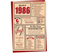 39th Birthday Card - Back in 1986 In This Year Card, Greeting for Men and Women, Birthday Cards for Women, Celebration Gifts Men, 39th Anniversary Cards, 5x7