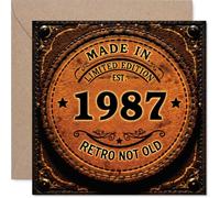 39th Birthday Card for Men Women - Retro Not Old - Happy 39 Birthday Cards for Niece Daughter Uncle Son Auntie Neighbour, 145mm Bday Greeting Cards