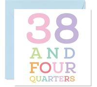 39th Birthday Cards for Men Women - 38 and four quarters - Happy Birthday Card for 39 Year Old Man Woman Son Auntie Uncle Daughter, 145mm Bday Greeting Cards