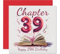 39th Birthday Cards for Men Women - Start of Another Chapter - Happy Birthday Card for 39 Year Old Man Woman Son Auntie Uncle Daughter, 145mm Bday Greeting Cards